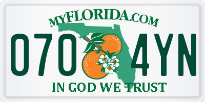 FL license plate 0704YN