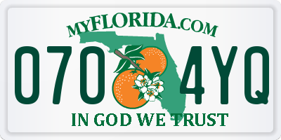 FL license plate 0704YQ