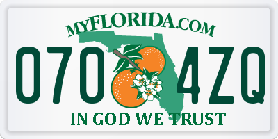 FL license plate 0704ZQ