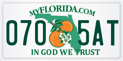 FL license plate 0705AT