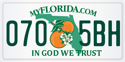 FL license plate 0705BH