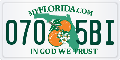 FL license plate 0705BI