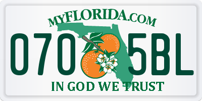 FL license plate 0705BL