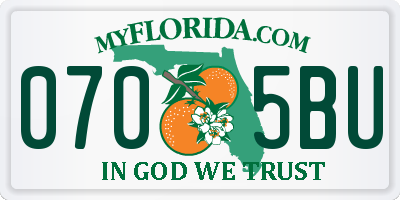 FL license plate 0705BU