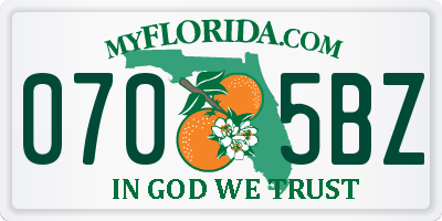 FL license plate 0705BZ