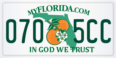 FL license plate 0705CC