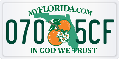 FL license plate 0705CF
