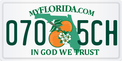 FL license plate 0705CH