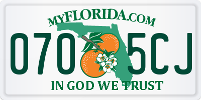 FL license plate 0705CJ