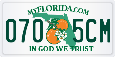 FL license plate 0705CM