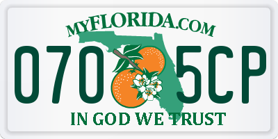 FL license plate 0705CP