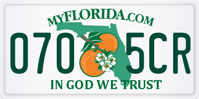 FL license plate 0705CR