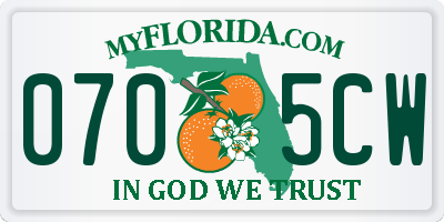 FL license plate 0705CW