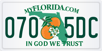 FL license plate 0705DC