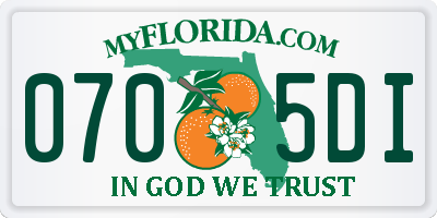 FL license plate 0705DI
