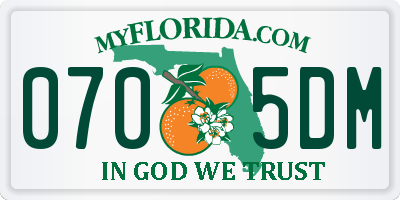 FL license plate 0705DM