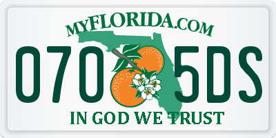 FL license plate 0705DS