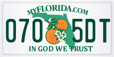 FL license plate 0705DT