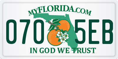 FL license plate 0705EB