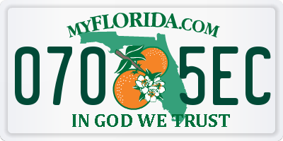 FL license plate 0705EC