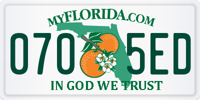 FL license plate 0705ED