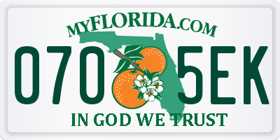 FL license plate 0705EK