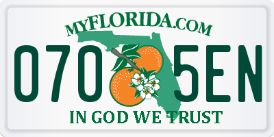 FL license plate 0705EN