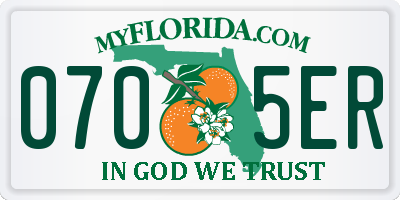 FL license plate 0705ER