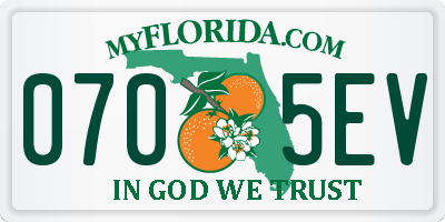 FL license plate 0705EV