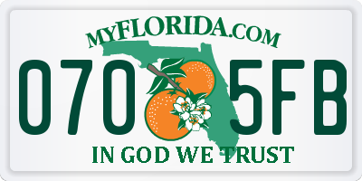 FL license plate 0705FB