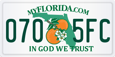 FL license plate 0705FC