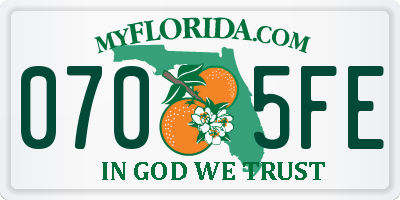 FL license plate 0705FE