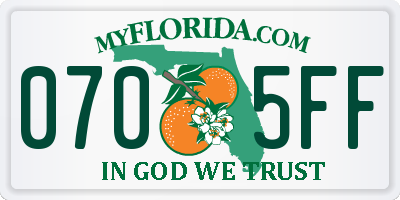 FL license plate 0705FF