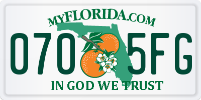 FL license plate 0705FG