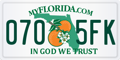 FL license plate 0705FK
