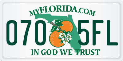 FL license plate 0705FL