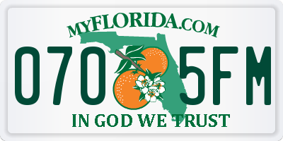 FL license plate 0705FM