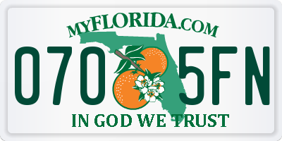 FL license plate 0705FN