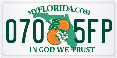 FL license plate 0705FP