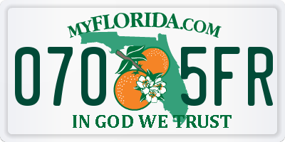 FL license plate 0705FR