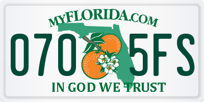 FL license plate 0705FS