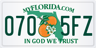FL license plate 0705FZ
