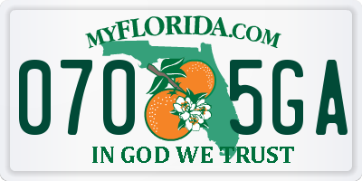 FL license plate 0705GA
