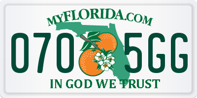 FL license plate 0705GG