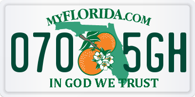 FL license plate 0705GH