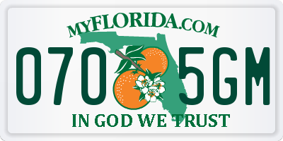FL license plate 0705GM
