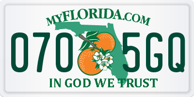 FL license plate 0705GQ