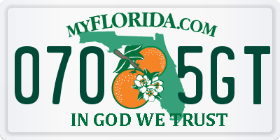 FL license plate 0705GT