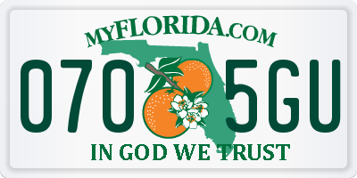 FL license plate 0705GU