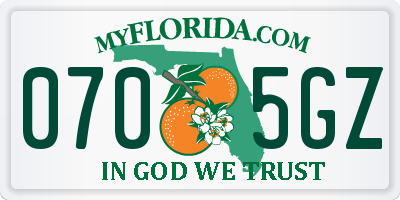 FL license plate 0705GZ